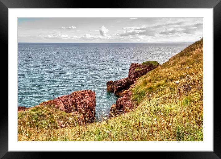 Seaton Cliffs Framed Mounted Print by Valerie Paterson