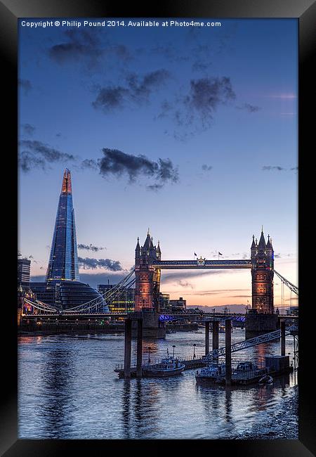  The Shard and Tower Bridge at Sunset Framed Print by Philip Pound