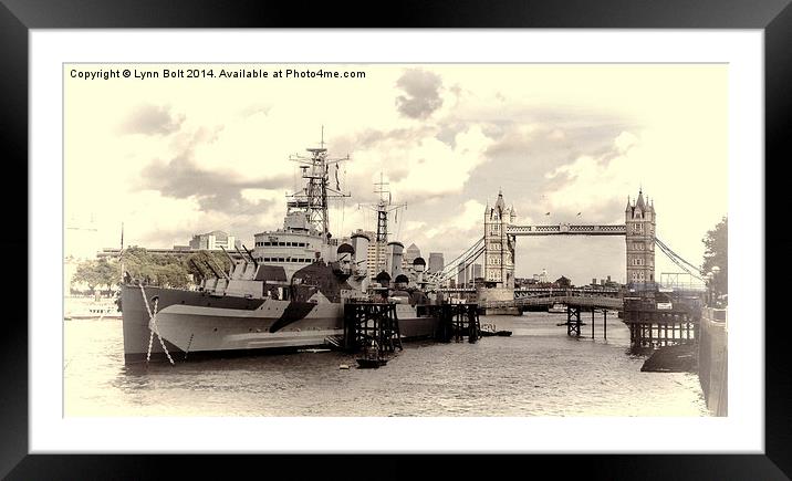  HMS Belfast Framed Mounted Print by Lynn Bolt