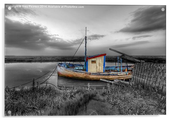 Fishing boat at Thornham in Norfolk Acrylic by Gary Pearson