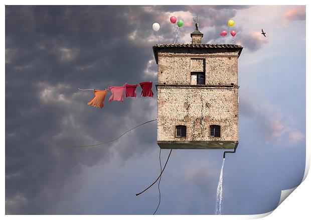  Flying tower Print by Guido Parmiggiani