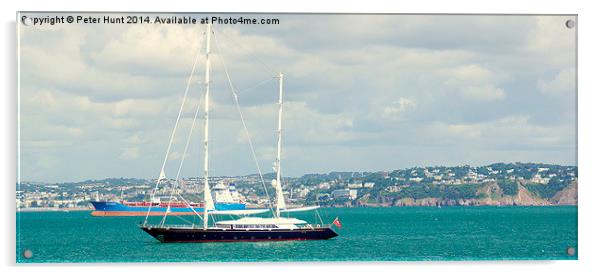  The Super Yacht Phryne Acrylic by Peter F Hunt