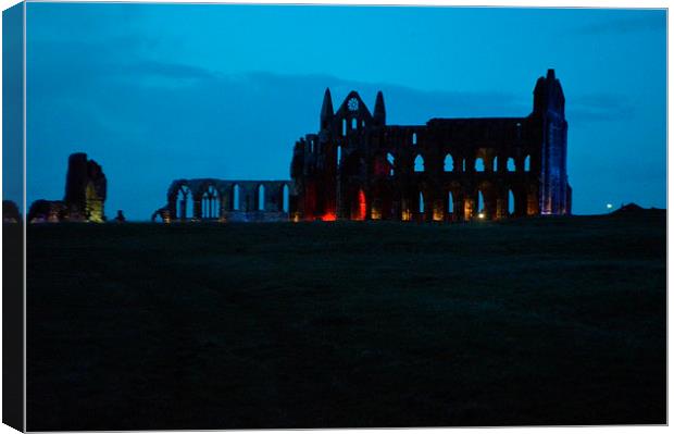  Whitby Abbey at Night Canvas Print by David Brotherton