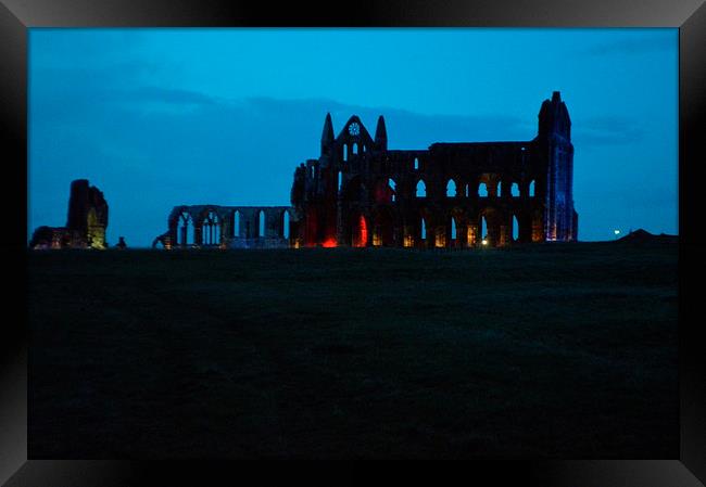  Whitby Abbey at Night Framed Print by David Brotherton