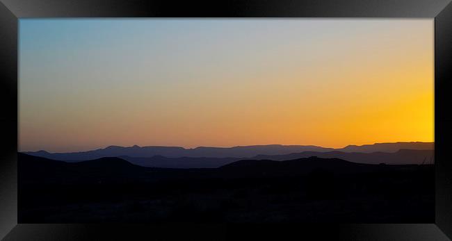  Sunset Prescott Vally Framed Print by Angela Rowlands