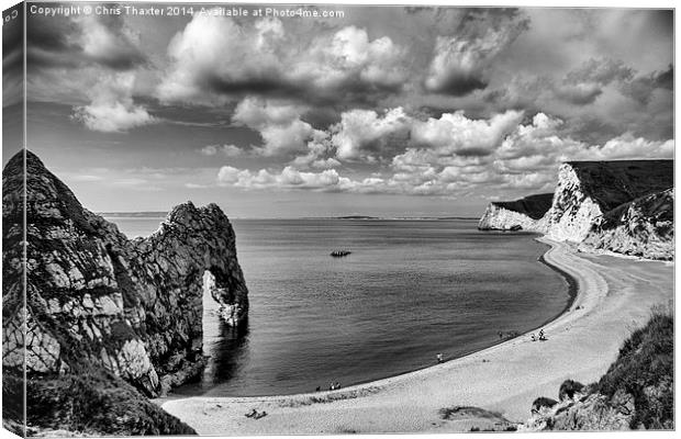 Durdle Door Black and White Canvas Print by Chris Thaxter