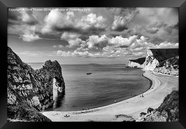  Durdle Door Black and White Framed Print by Chris Thaxter