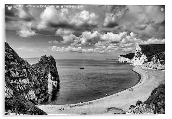  Durdle Door Black and White Acrylic by Chris Thaxter