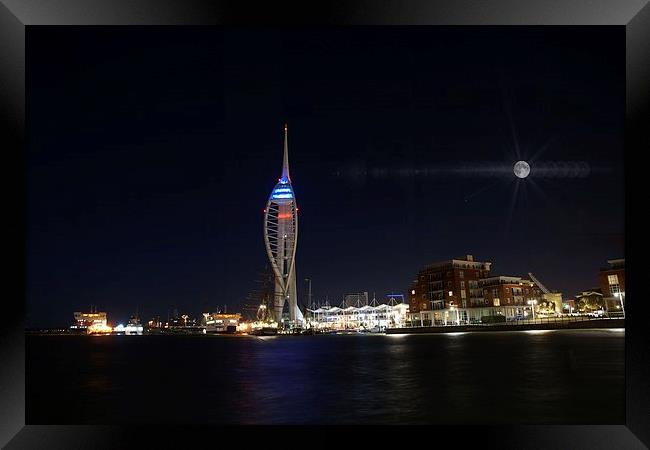  Portsmouth at night. Large Canvas by JCstudios Framed Print by JC studios LRPS ARPS