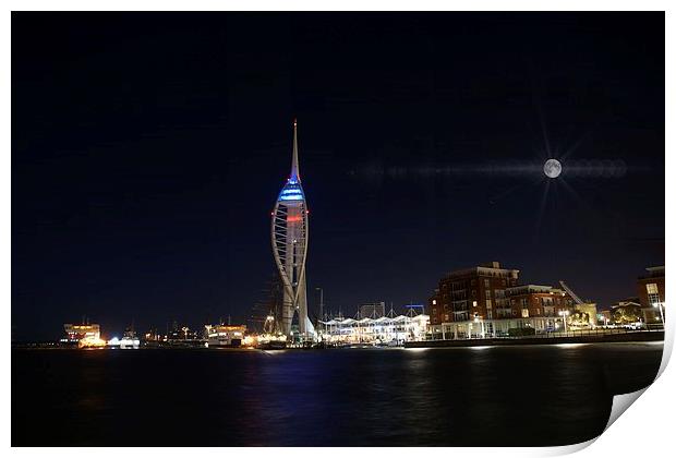  Portsmouth at night. Large Canvas by JCstudios Print by JC studios LRPS ARPS