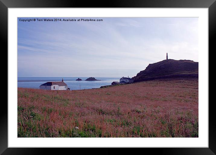 View From St Helen's Oratory Cape Cornwall Framed Mounted Print by Terri Waters