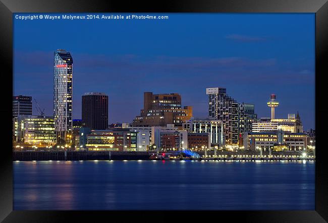 Liverpool Skyline Framed Print by Wayne Molyneux