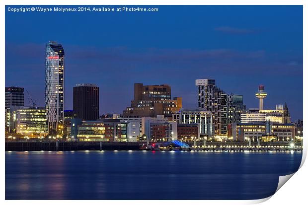  Liverpool Skyline Print by Wayne Molyneux