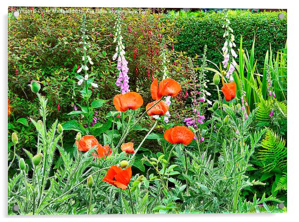  English Country Garden.  Acrylic by Lilian Marshall