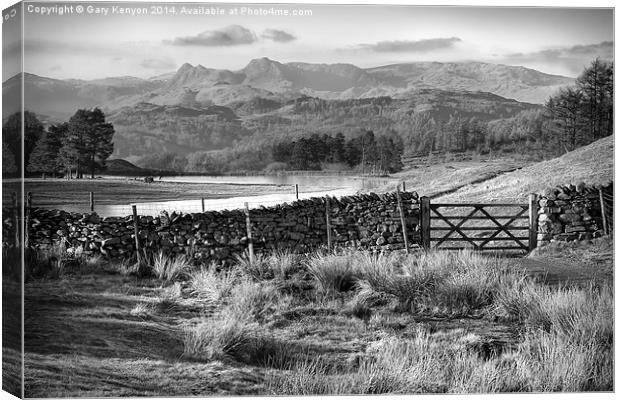  Wise Een Tarn & The Langdale Pikes Canvas Print by Gary Kenyon
