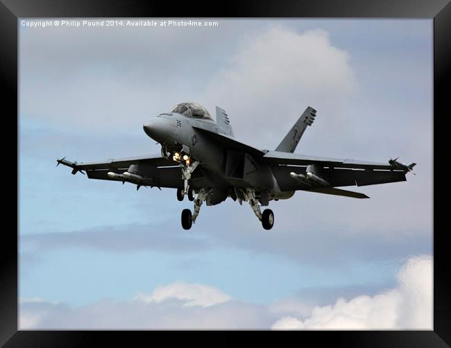  Boeing F/A -18 E/ F Super Hornet Supersonic Jet Framed Print by Philip Pound
