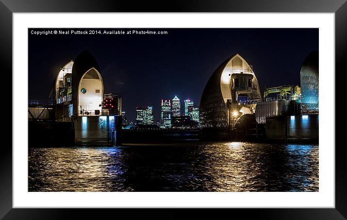  Thames Barrier at Night Framed Mounted Print by Neal P