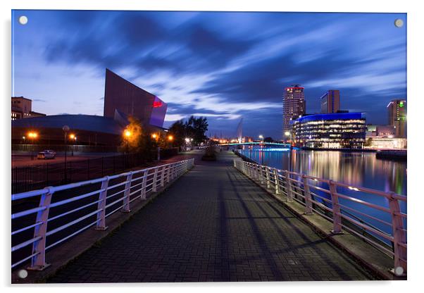  Salford quays at dusk  Acrylic by abdul rahman