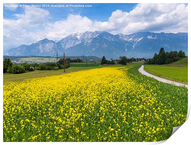  Jakobsweg path Austrian Tirol Print by Peter Jordan