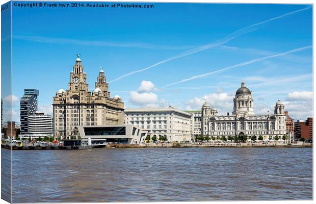 Liverpool’s Iconic ‘Three Graces’ viewed from the  Canvas Print by Frank Irwin
