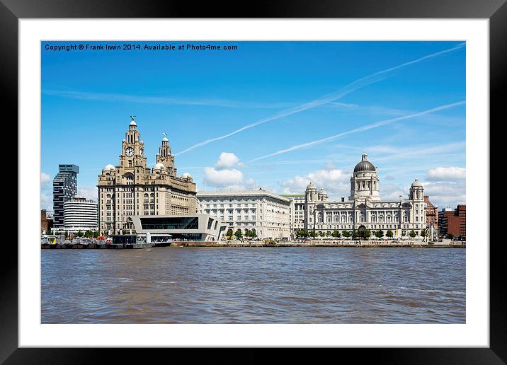 Liverpool’s Iconic ‘Three Graces’ viewed from the  Framed Mounted Print by Frank Irwin