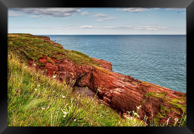 Cliffs of Arbroath  Framed Print by Valerie Paterson