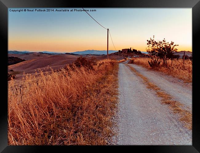  Sunset in Castagno Framed Print by Neal P