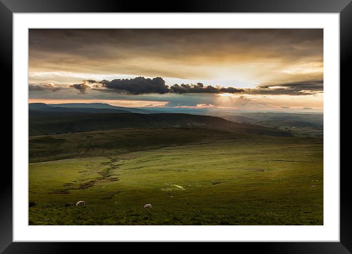 The Brecon Beacons in south Wales. Framed Mounted Print by Leighton Collins