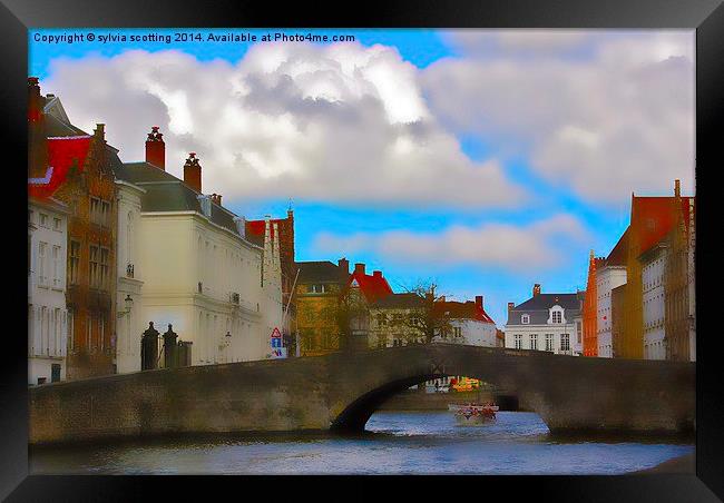  Canal in Brugge  Framed Print by sylvia scotting