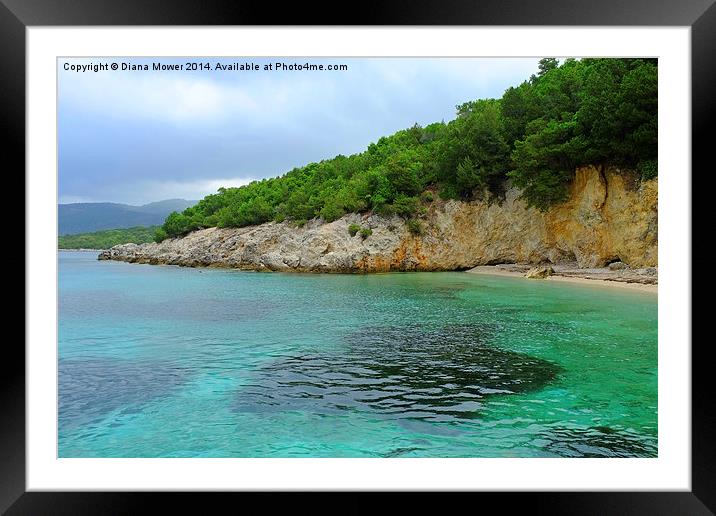  The blue Lagoon Greece Framed Mounted Print by Diana Mower