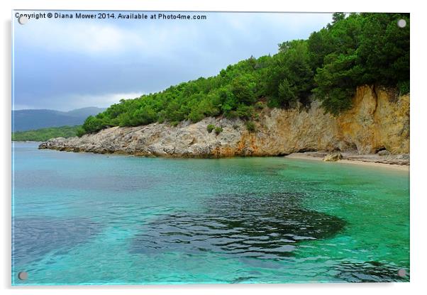 The blue Lagoon Greece Acrylic by Diana Mower