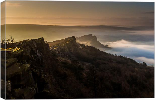  The Roaches, misty sunrise Canvas Print by John Cropper