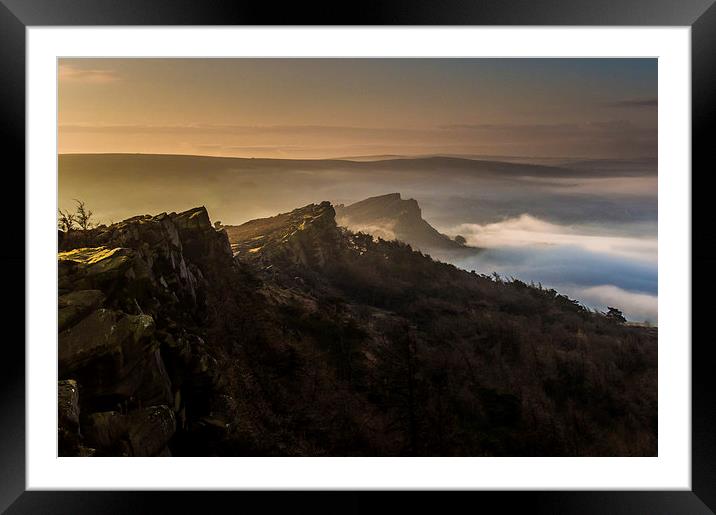  The Roaches, misty sunrise Framed Mounted Print by John Cropper