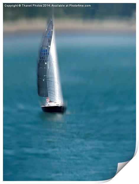  Small boat sailing Print by Thanet Photos