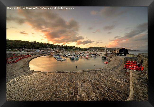 Lyme Regis Harbour  Framed Print by Rob Hawkins