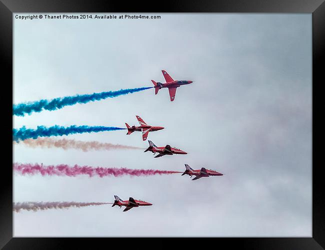  Red Arrows Breaking formation Framed Print by Thanet Photos