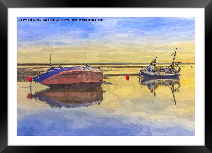 Boats in the morning Framed Mounted Print by Paul Madden
