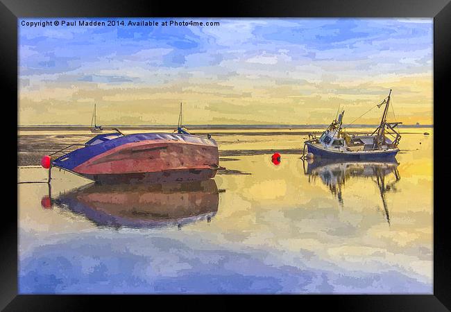 Boats in the morning Framed Print by Paul Madden