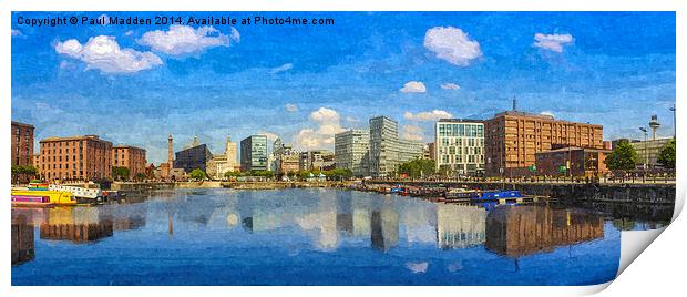  Salthouse Dock Panorama with oil paint effect Print by Paul Madden