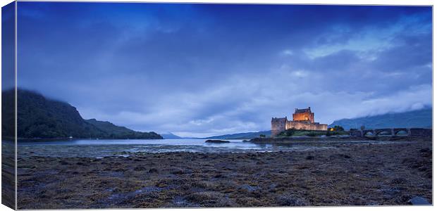  Eilean Donan Castle At Dusk during the summer of  Canvas Print by David Hirst