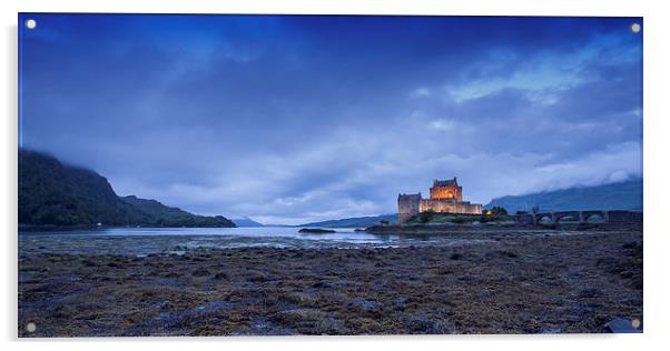  Eilean Donan Castle At Dusk during the summer of  Acrylic by David Hirst
