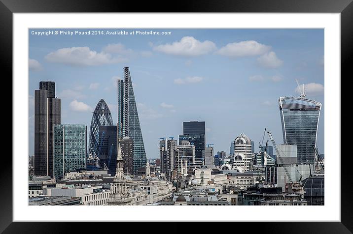  City of London Skyline Framed Mounted Print by Philip Pound