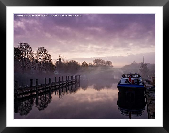  Misty Morning on the Thames Framed Mounted Print by Neal P