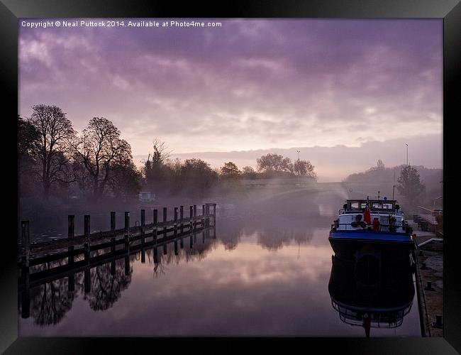  Misty Morning on the Thames Framed Print by Neal P