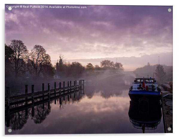  Misty Morning on the Thames Acrylic by Neal P