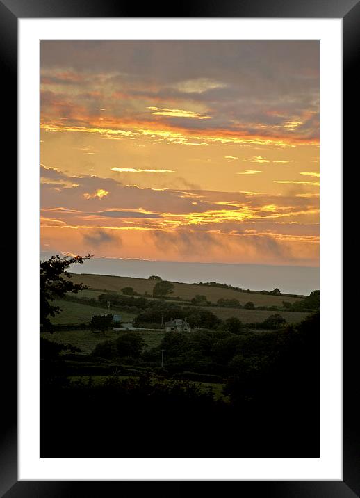 Exmoor Sunset  Framed Mounted Print by graham young