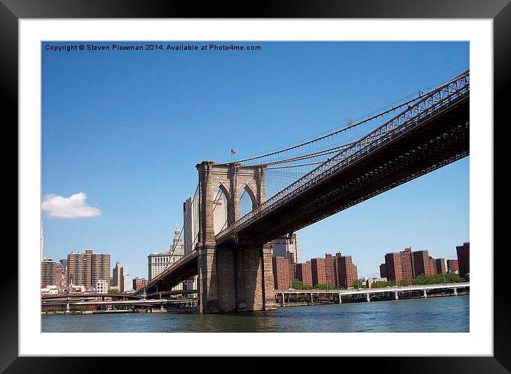  Brooklyn Bridge Framed Mounted Print by Steven Plowman