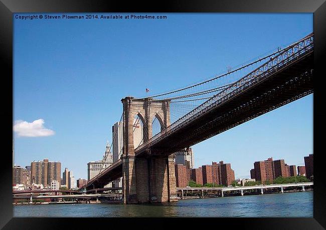  Brooklyn Bridge Framed Print by Steven Plowman