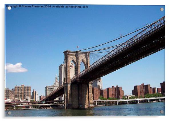  Brooklyn Bridge Acrylic by Steven Plowman