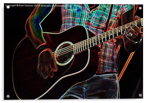 Guitar 1 Acrylic by Alan Harman
